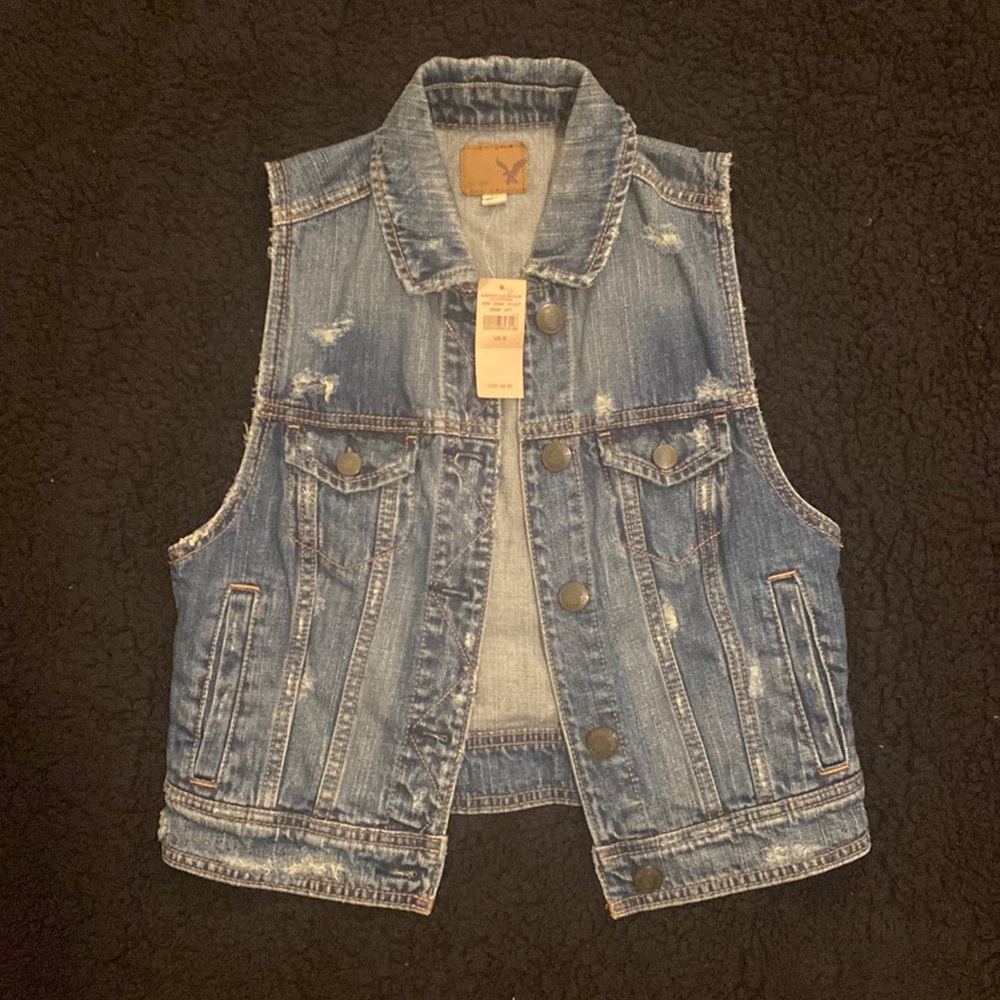 Small American Eagal jean vest